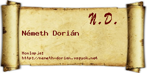 Németh Dorián névjegykártya